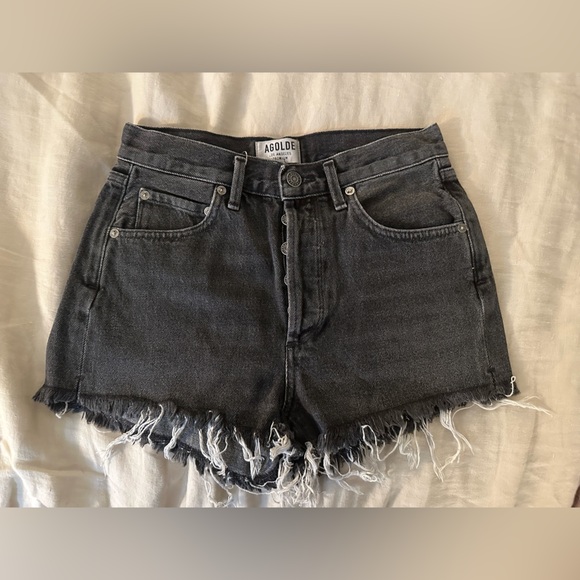 Agolde Grey Denim Short - Picture 1 of 3
